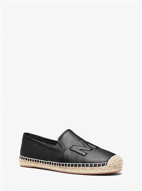 michael kors hastings leather slip on espadrille|Hastings Logo Embossed Slip.